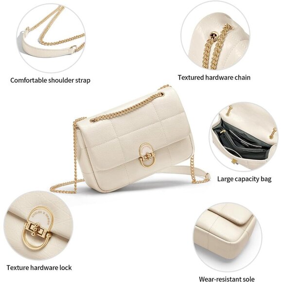 Leather Crossbody Bag Women Medium Shoulder Purse Clutch Satchel Evening - Picture 5 of 6